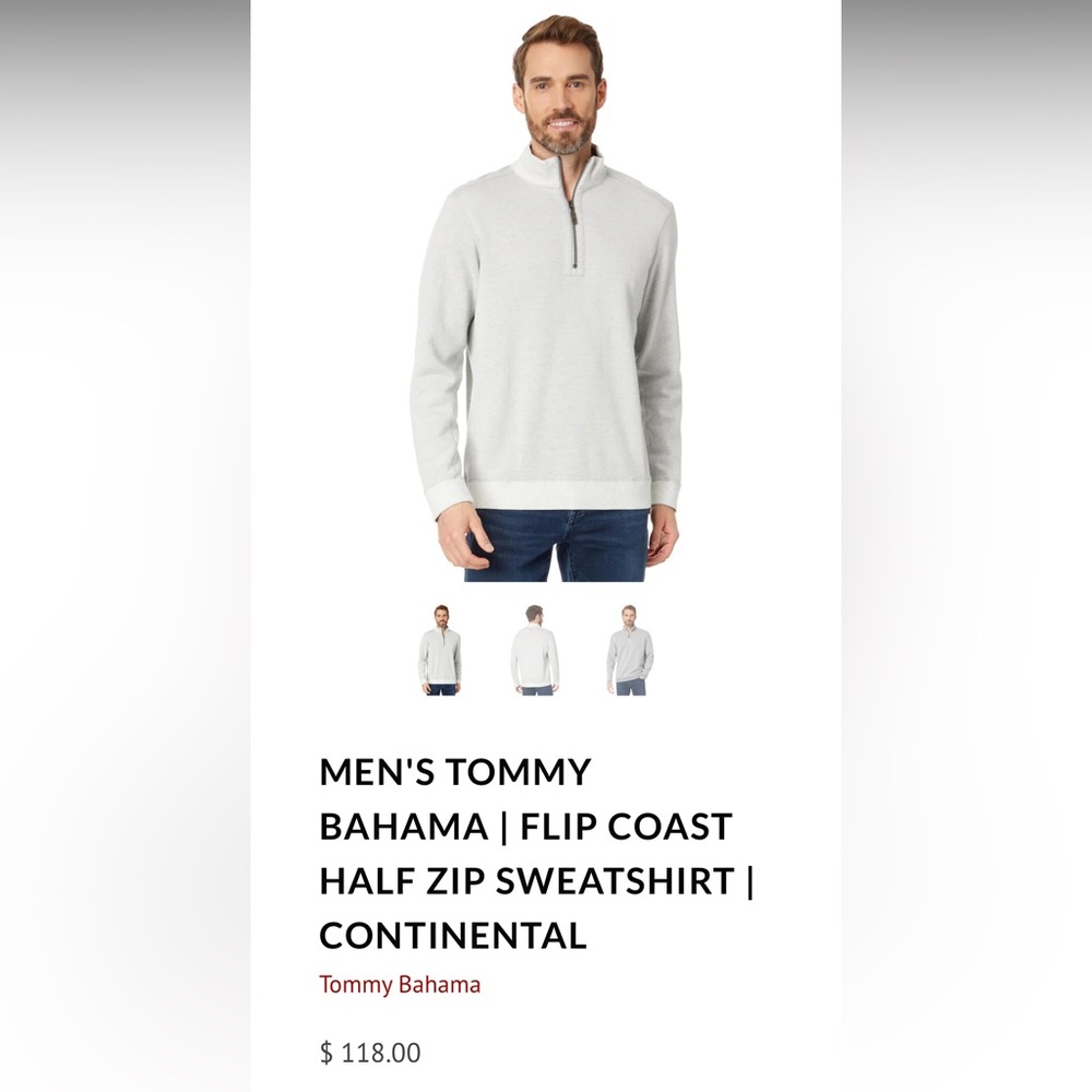 TOMMY BAHAMA Reversible Gray Sweater Men’s Size XL Retail $118 - Picture 7 of 7